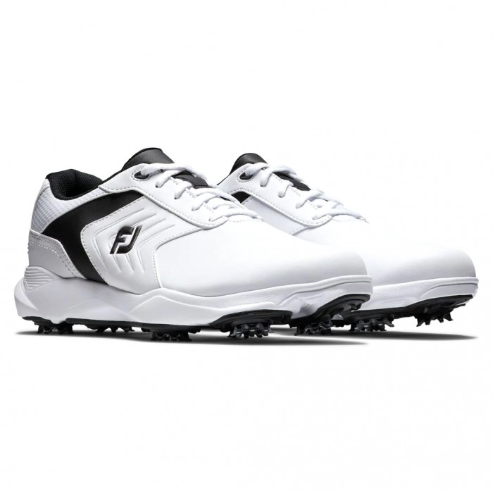 Footjoy eComfort Spikes Golfsko Herre Hvite Svarte | NO-04NPVD