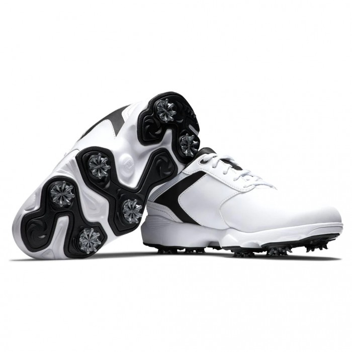 Footjoy eComfort Spikes Golfsko Herre Hvite Svarte | NO-04NPVD